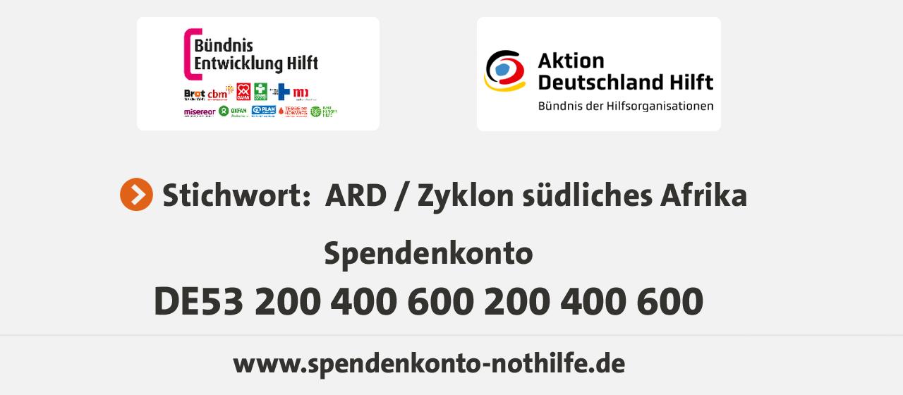 Spendentafel für den Zyklon im südlichen Afrika