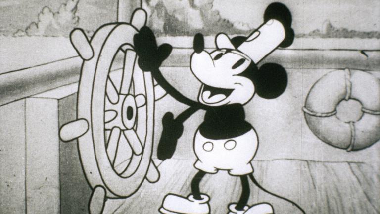Micky Maus im Trickfilm "Steamboat Willie" von 1928