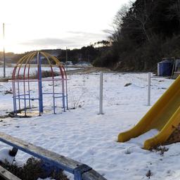Ein verlassener Spielplatz in der gesperrten Region Iitate