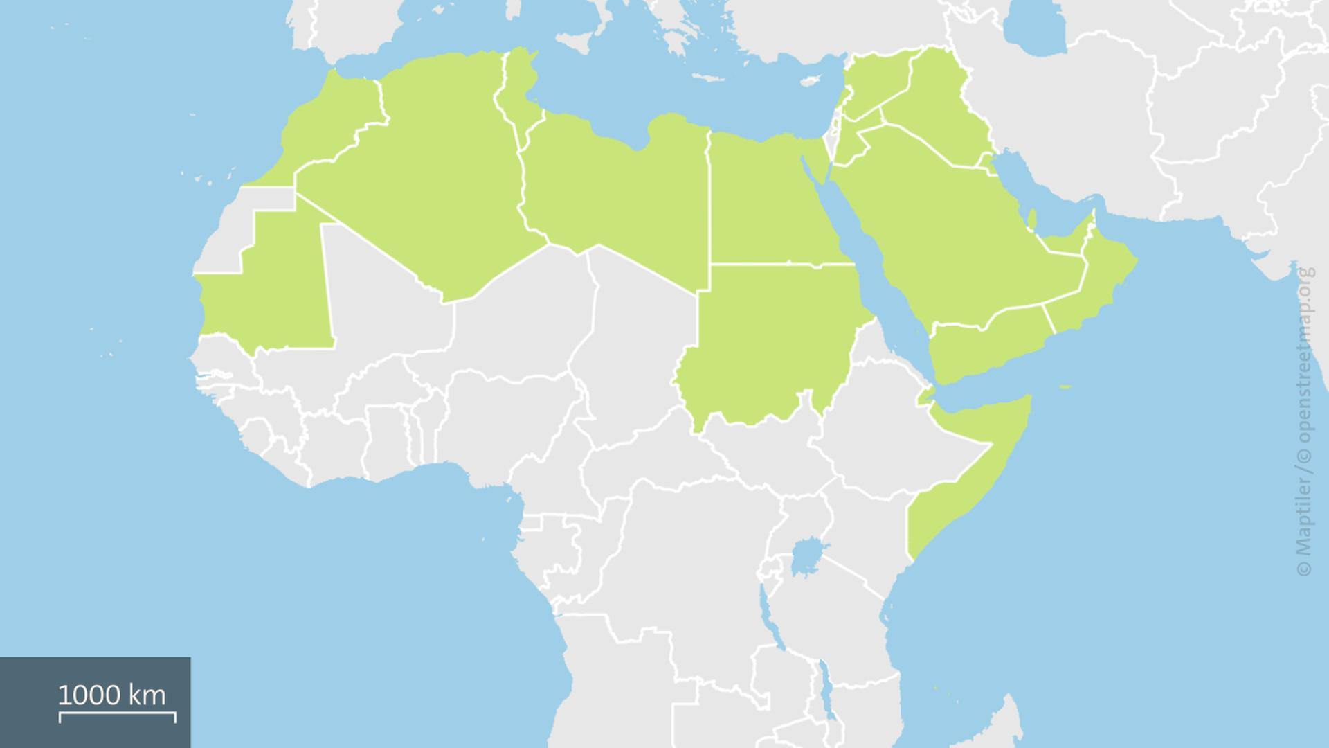 Karte: Die Mitgliedsstaaten der Liga der Arabischen Staaten | ARD-aktuell