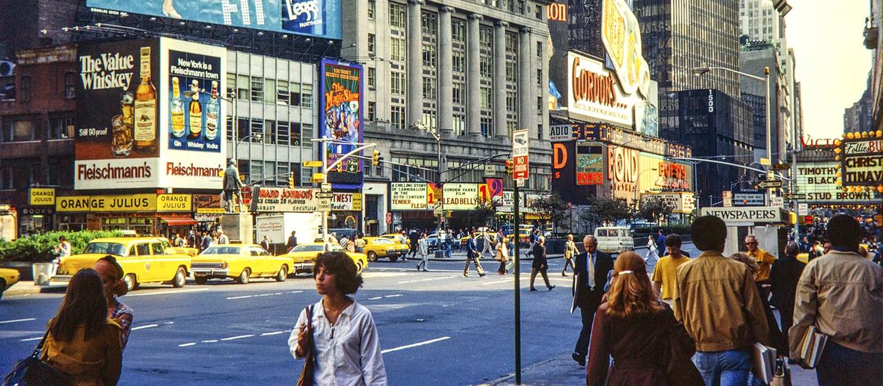Times Square, Broadway und West 43rd Street, New York City, USA 1976