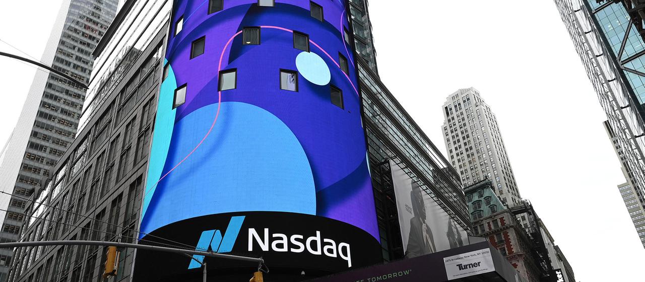 Nasdaq Gebäude am Times Square in New York