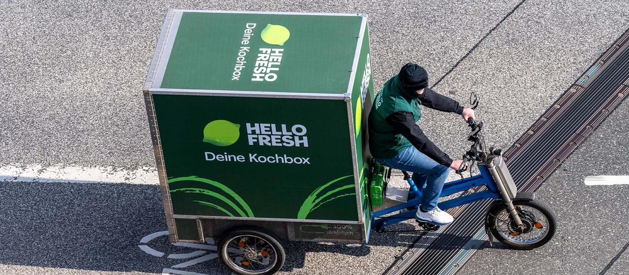 Hello Fresh Lieferdienst per Lastenrad.