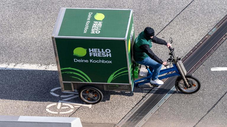 Hello Fresh Lieferdienst per Lastenrad.