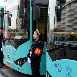 Elektrobusse in Bengbu in der chinesischen Provinz Anhui