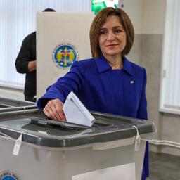 Maia Sandu bei der Stimmabgabe