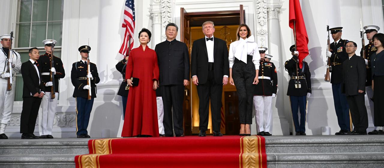 Chinas Präsident Xi Jinping und US-Präsident Donald Trump beim Staatsbankett im Weißen Haus.