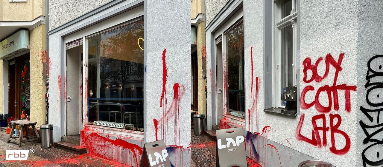 Farbanschlag gegen Lap-Coffee (Quelle: privat)