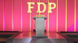 Blick auf das Rednerpult beim FDP-Bundesparteitag.