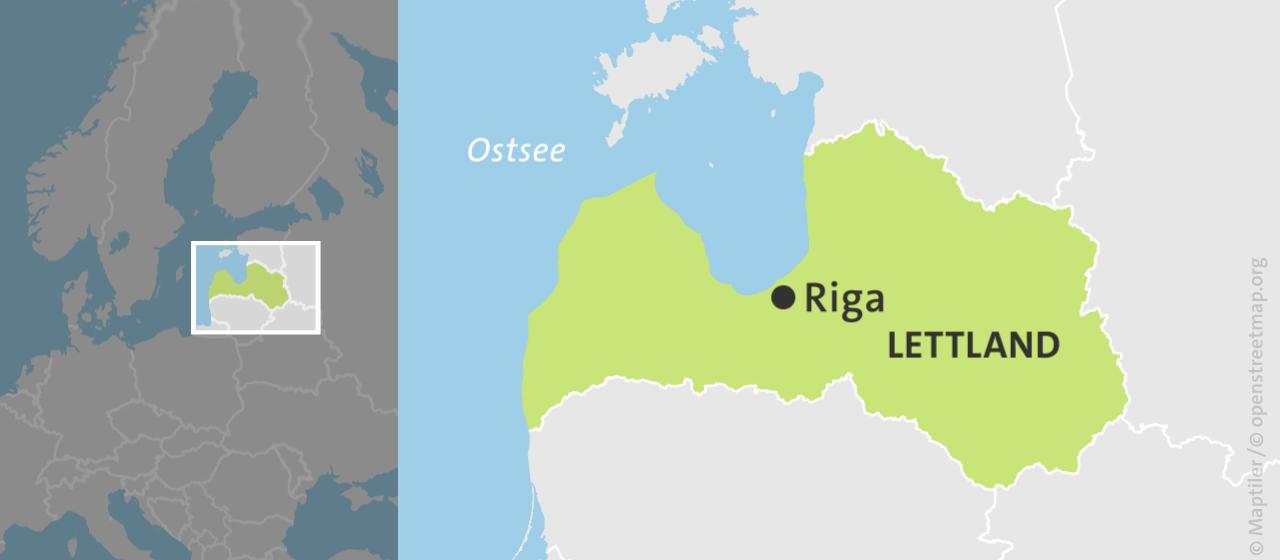 Map: Latvia with Riga
