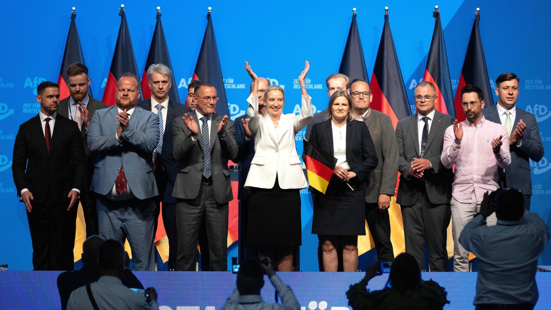 Tino Chrupalla und Alice Weidel | Sebastian Kahnert/dpa