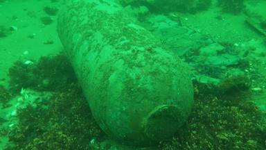 Ein versenkter Munitionsrest liegt in der Kolberger Heide am Ausgang der Kieler Förde in der Ostsee. (Archivbild: 18.10.2017)