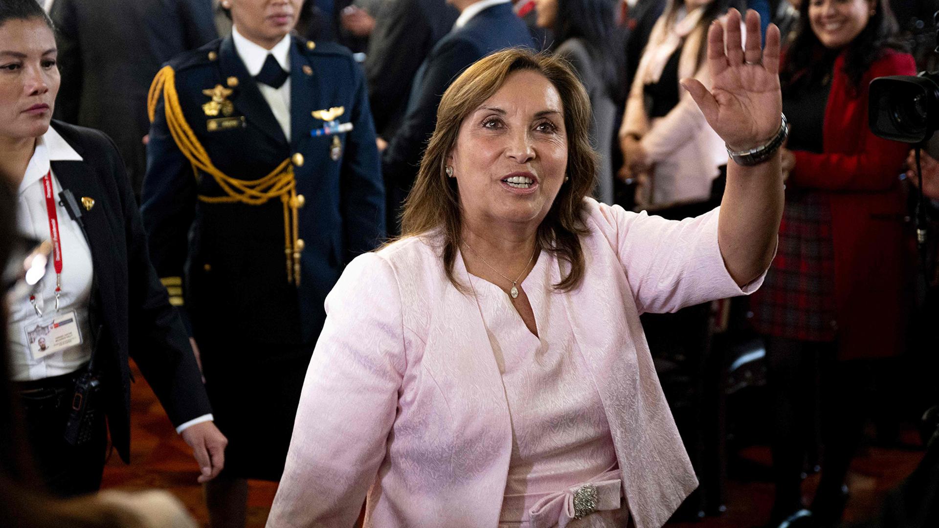Dina Boluarte (Bild vom 13. August, 2025) | AFP
