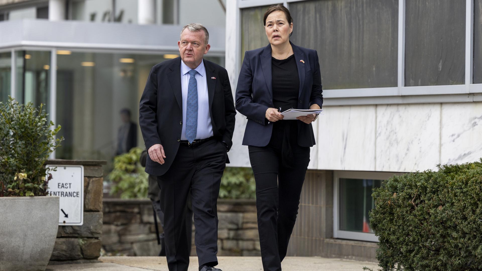 Dänemarks Außenminister Lars Lökke Rasmussen und Grönlands Außenministerin Vivian Motzfeldt zu Besuch in Washington.  | EPA
