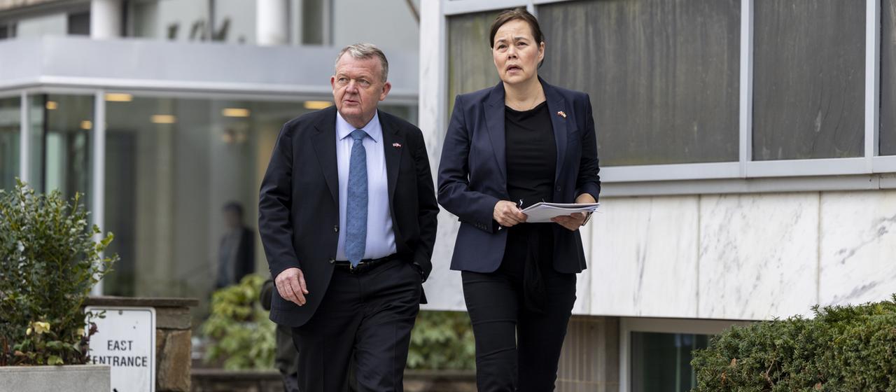 Dänemarks Außenminister Lars Lökke Rasmussen und Grönlands Außenministerin Vivian Motzfeldt zu Besuch in Washington. 