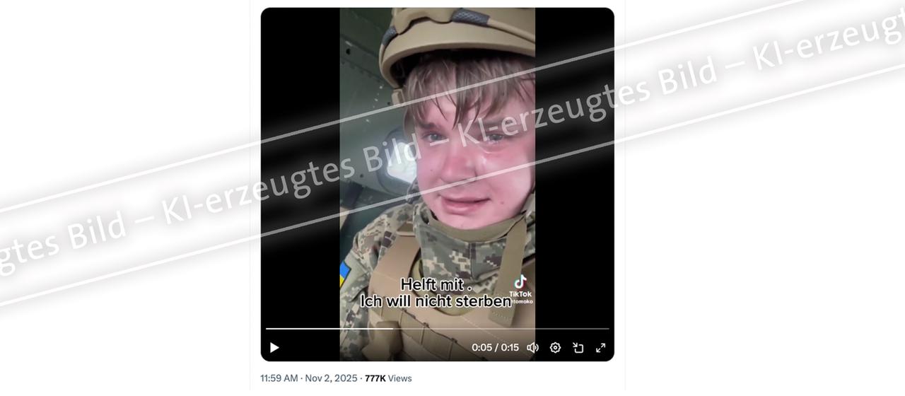 Screenshot eines Beitrags auf X mit dem Hinweis, KI-generiertes Bild