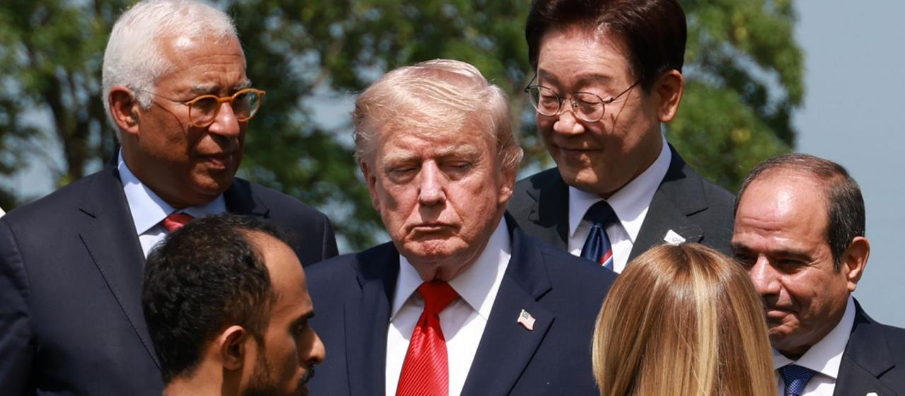 Lee Jae Myung, António Costa, Donald Trump, Giorgia Meloni und weitere G7-Teilnehmer