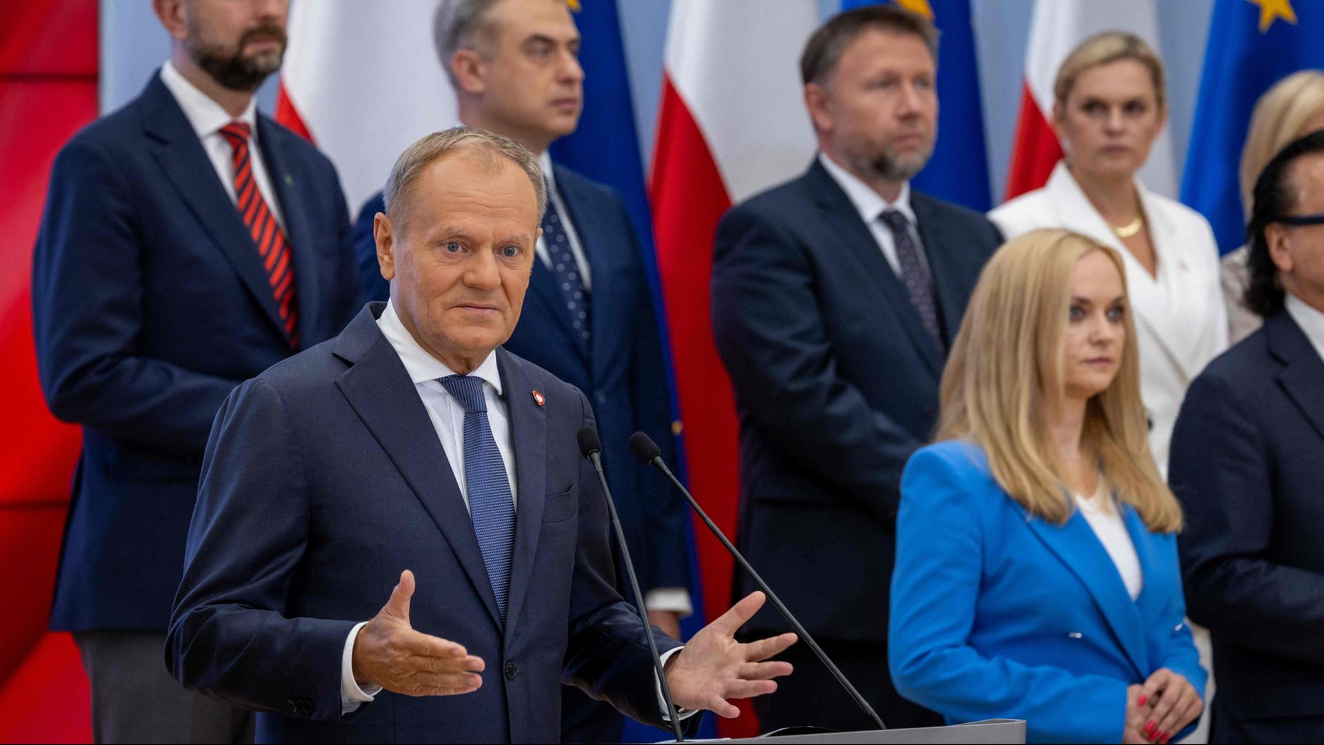 Donald Tusk hält eine Rede vor der Regierung | AFP