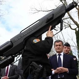 Vorführung einer Anti-Drohnen-Waffe in Beynes (Frankreich).