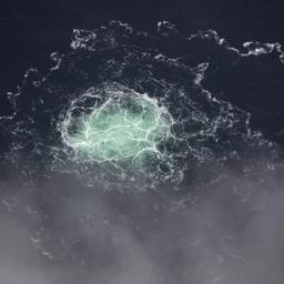 Eine Luftaufnahme des Lecks an einer der Nord Stream Pipelines.