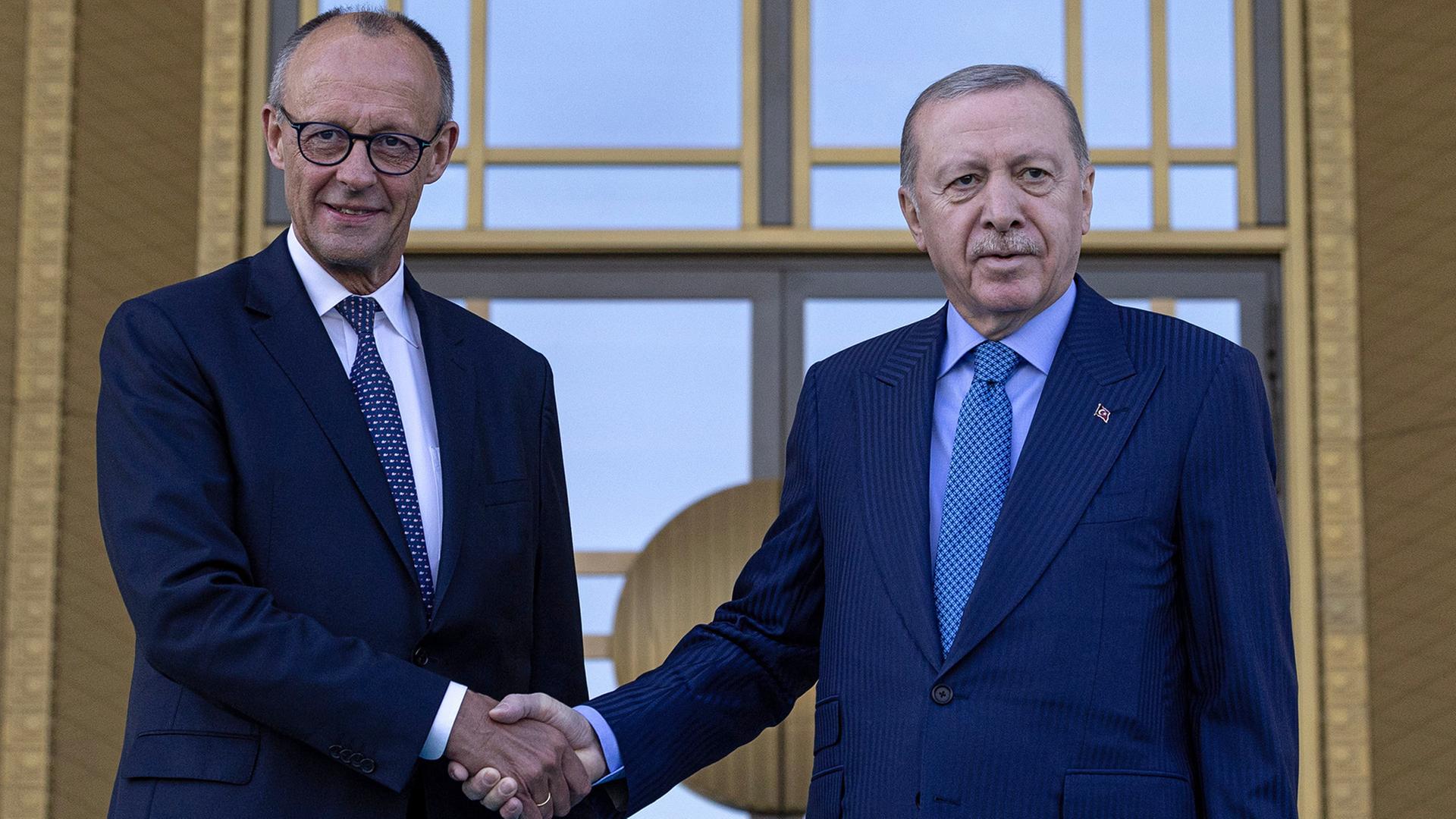 Friedrich Merz und Recep Tayyip Erdogan | AP