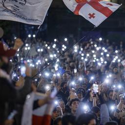 Pro-europäischer Protest gegen das geplante Agenten-Gesetz in Georgien.