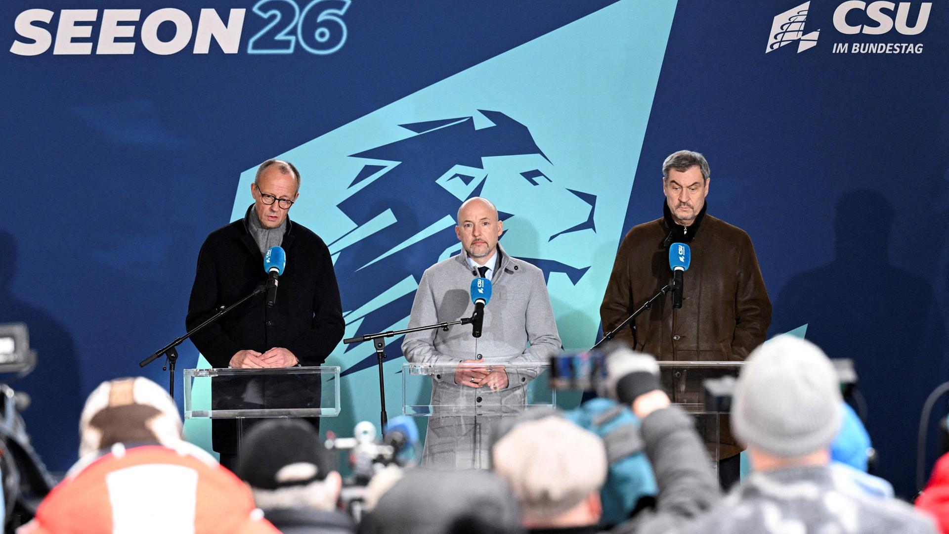 Friedrich Merz Alexander Hoffmann und Markus Söder | REUTERS