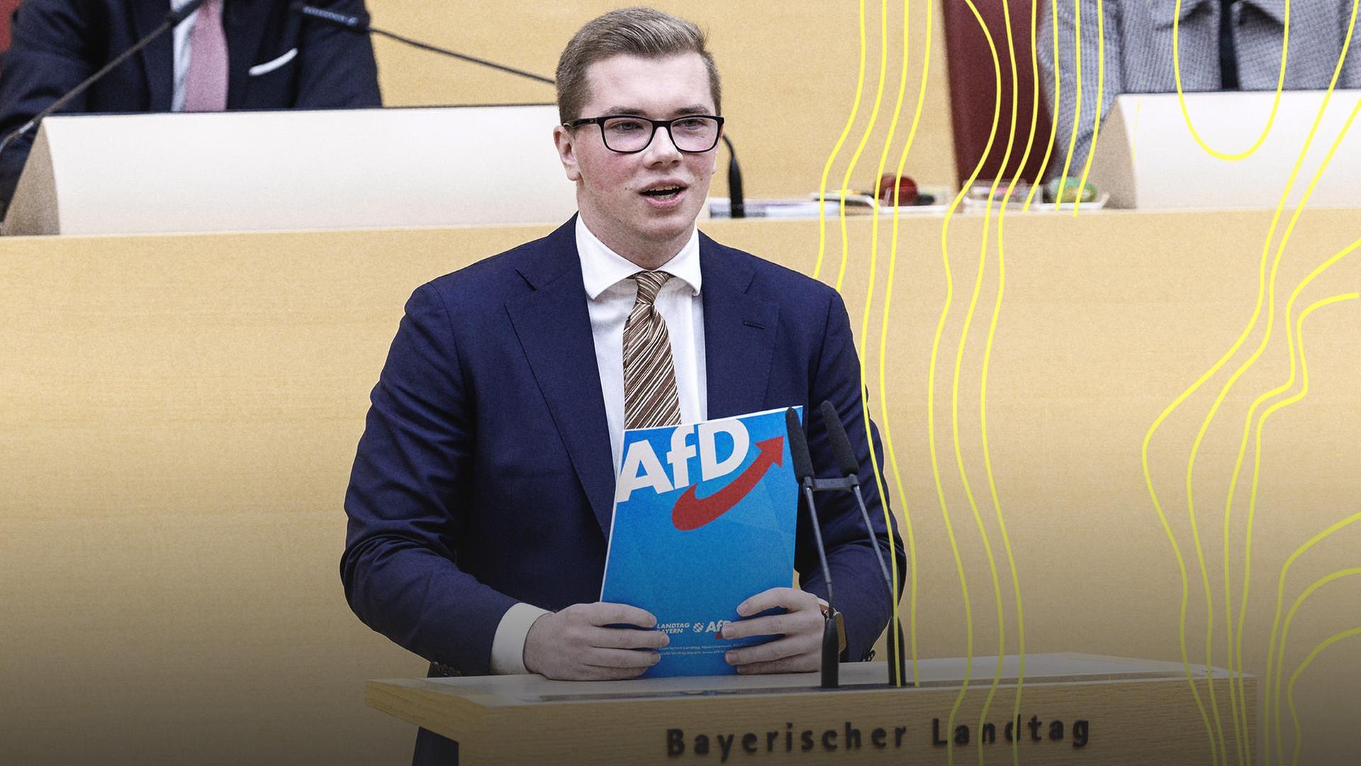Daniel Halemba, AfD-Landtagsabgeordneter, spricht in der 37. Plenarsitzung des Bayerischen Landtags. | picture alliance / dpa. Matthias Balk