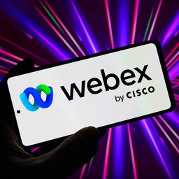 Logo von Webex auf einem Smartphone Bildschirm