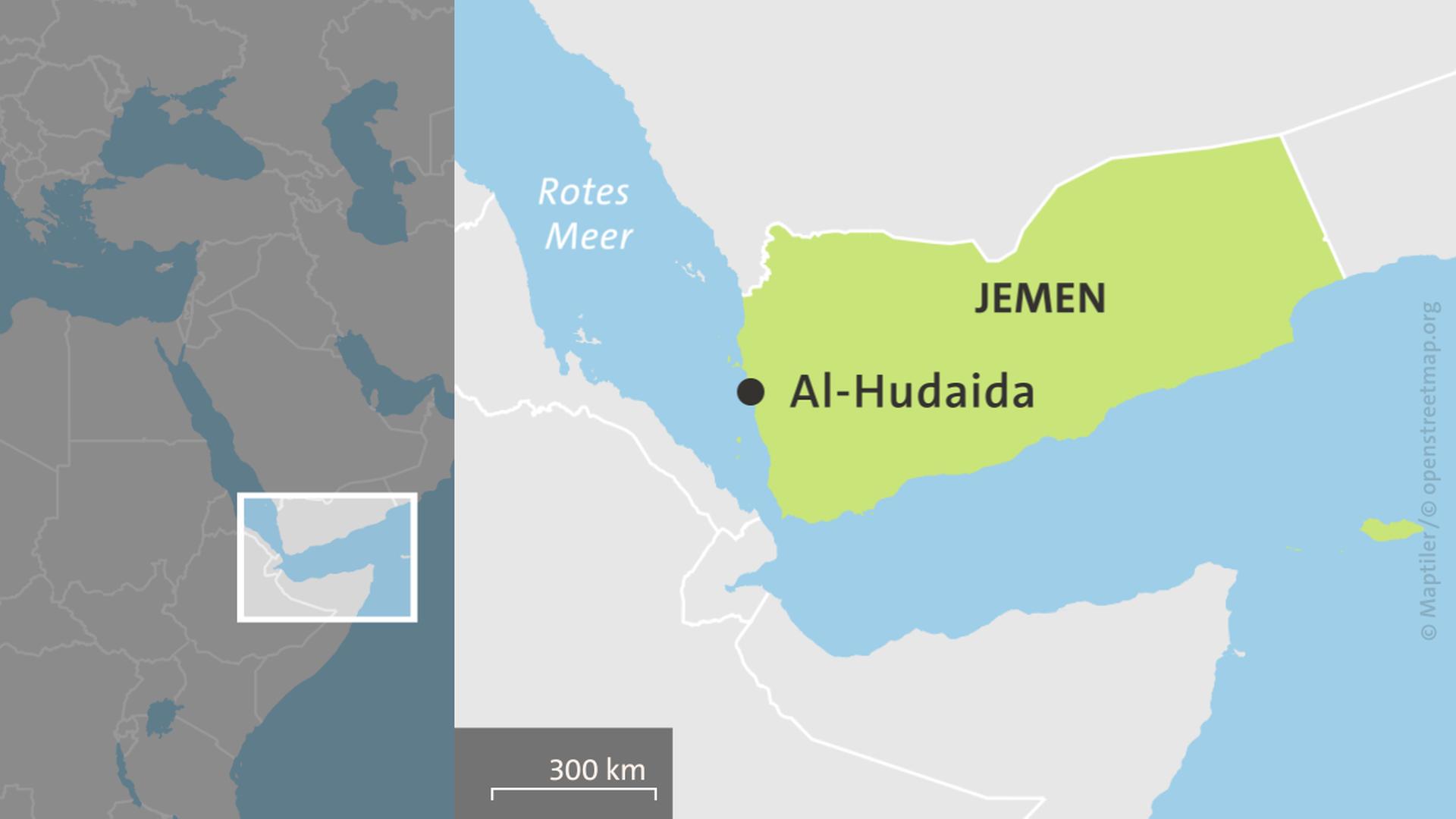 Karte Al-Hudaida, Jemen, Rotes Meer | ARD-aktuell