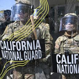 Bild zweier Beamter der Natonalgarde bei Anti ICE-Demonstrationen in Los Angeles. 