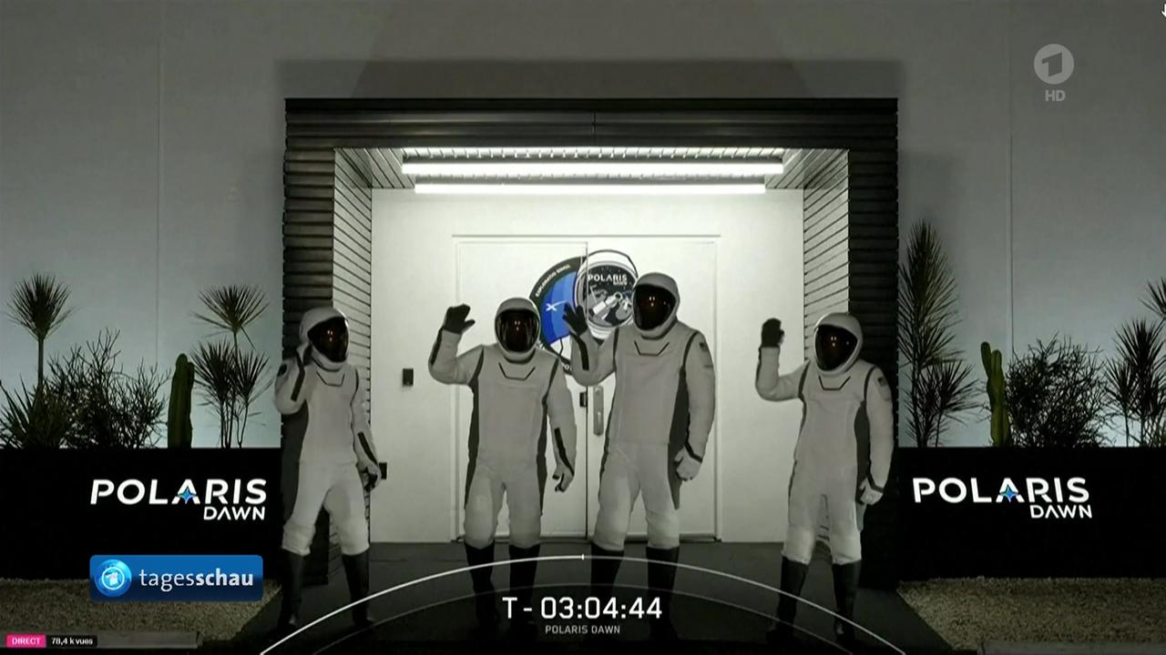 Start der "Polaris Dawn"-Mission: Pläne für den ersten privaten Weltraumspaziergang | tagesschau.de