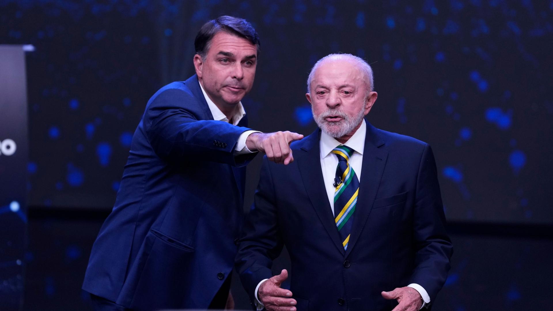 Flavio Bolsonaro und Lula da Silva | Andre Penner/AP/dpa