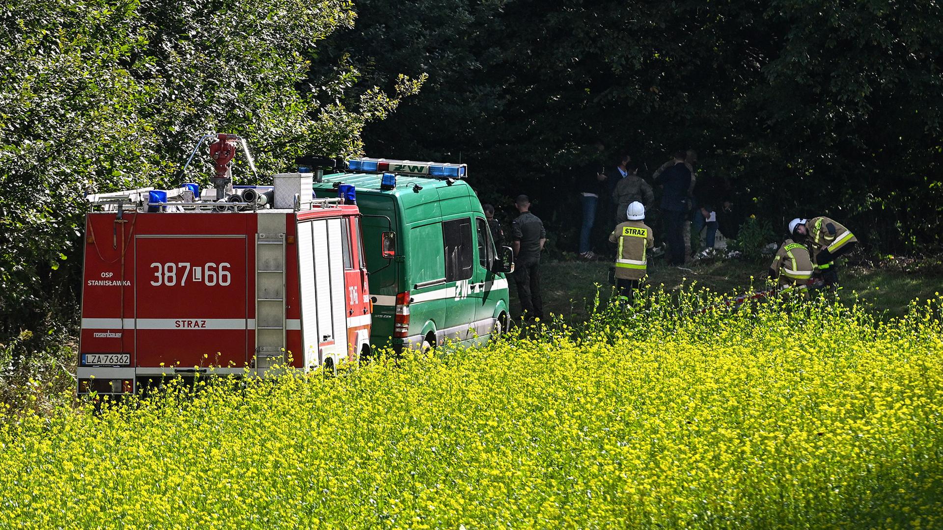 Untersuchungen am Fundort russischer Drohnentrümmer in Stanislawka. | EPA