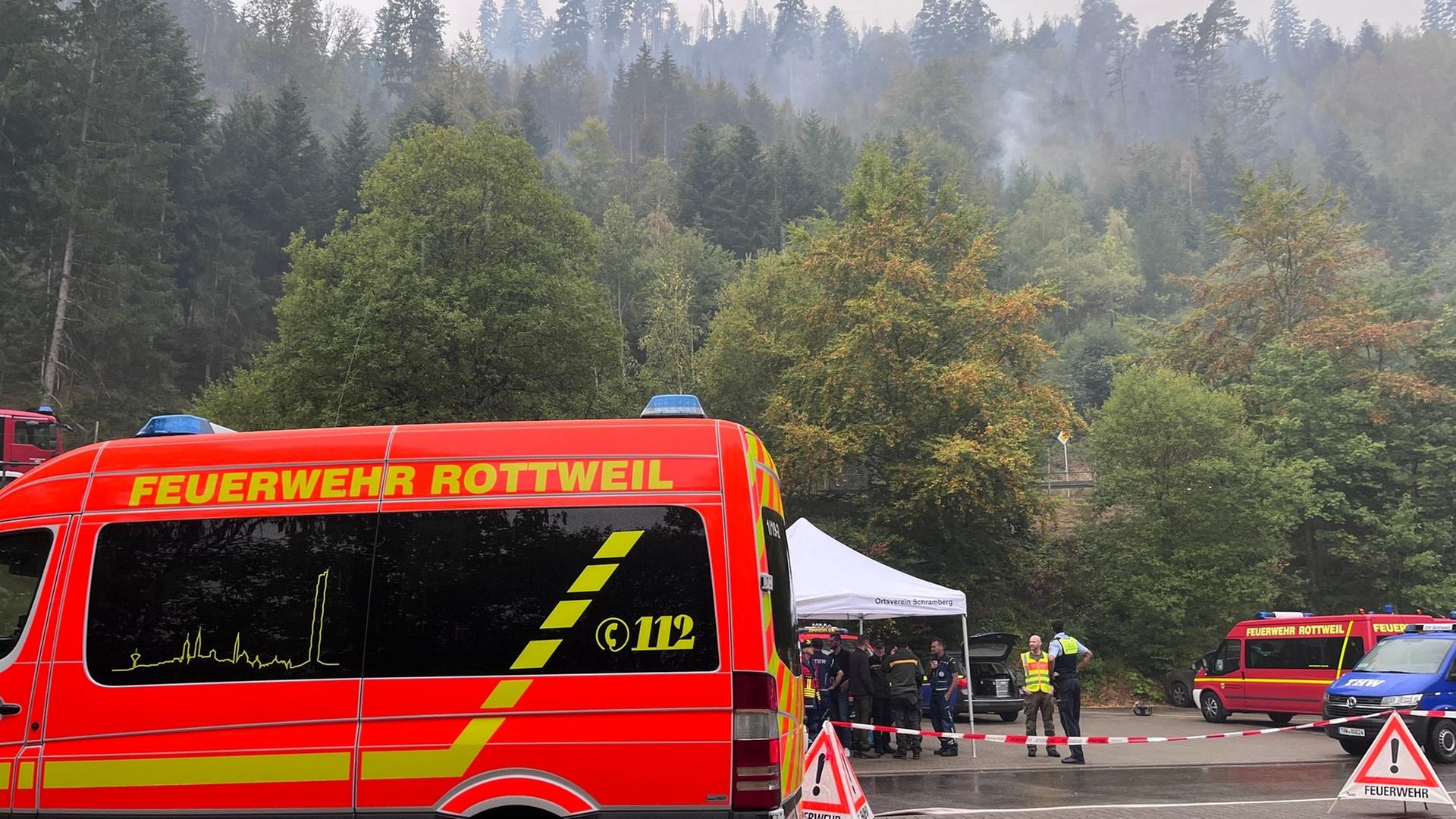 Waldbrand bei Schramberg: Regen unterstützt Löscharbeiten