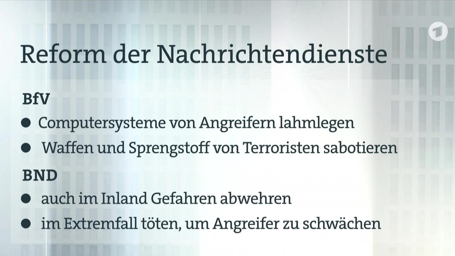 Bundesregierung will Nachrichtendienste stärken