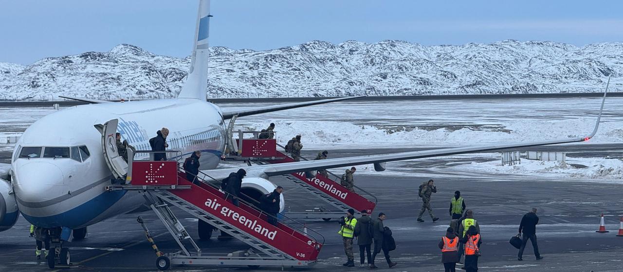 Bundeswehr soldiers arriving in Greenland.