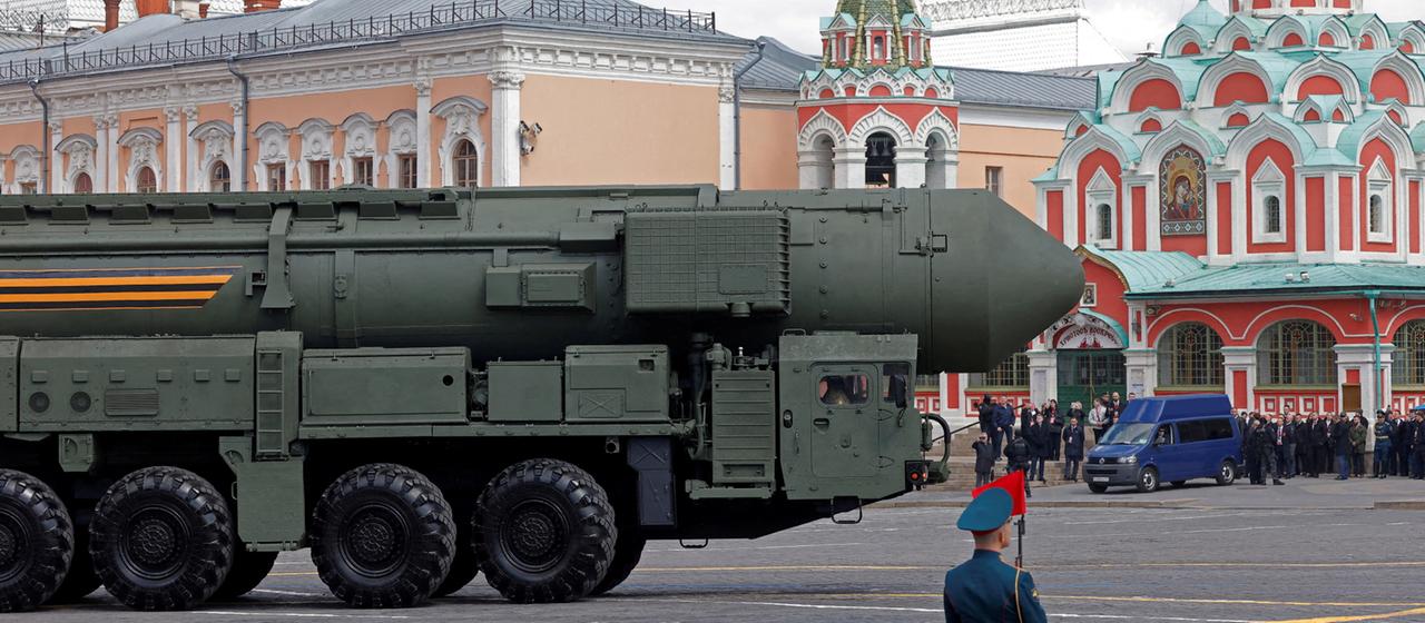 Russia's ICBM system at a military parade in Moscow.