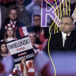 Polens Präsident Andrzej Duda während des Wahlkonvents des Präsidentschaftskandidaten Karol Nawrocki.