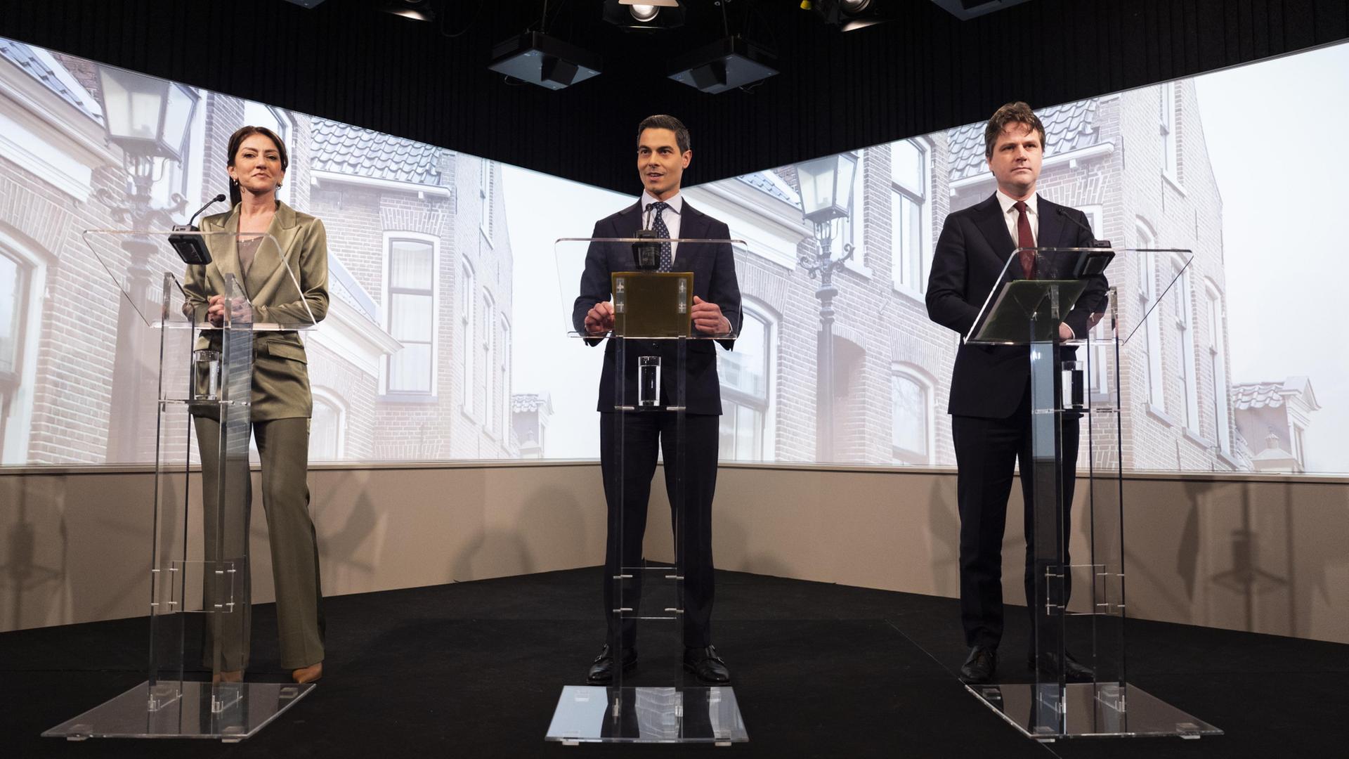 Dilan Yesilgoz, Rob Jetten und Henri Bontenbal | EPA