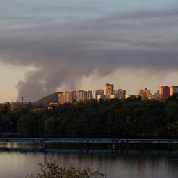 Rauch über der Region um die Stadt Awdijiwka (Ukraine)