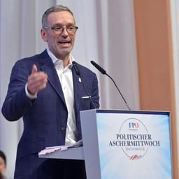 Herbert Kickl spricht während des Politischen Aschermittwochs der FPÖ in Ried im Innkreis (Österreich)