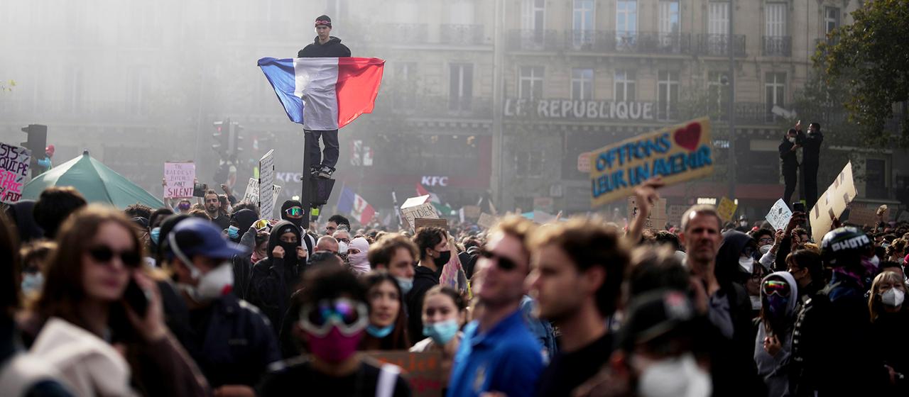 Demostration auf dem Place de la République in Paris (Archiv, Foto: 17.10.2026)