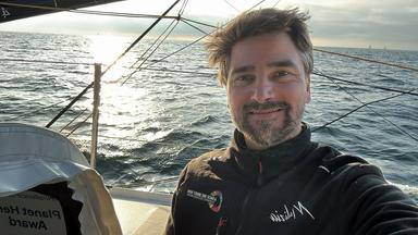 Segler Boris Herrmann an Bord der Malizia - Seaexplorer bei der Weltumseglung Vendée Globe