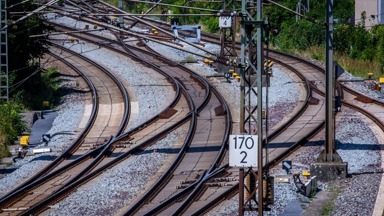 Bahngleise und Weichen