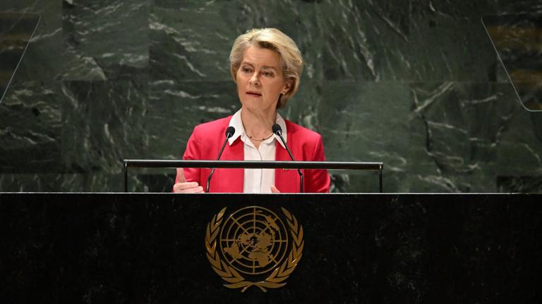Ursula von der Leyen spricht vor den Vereinten Nationen