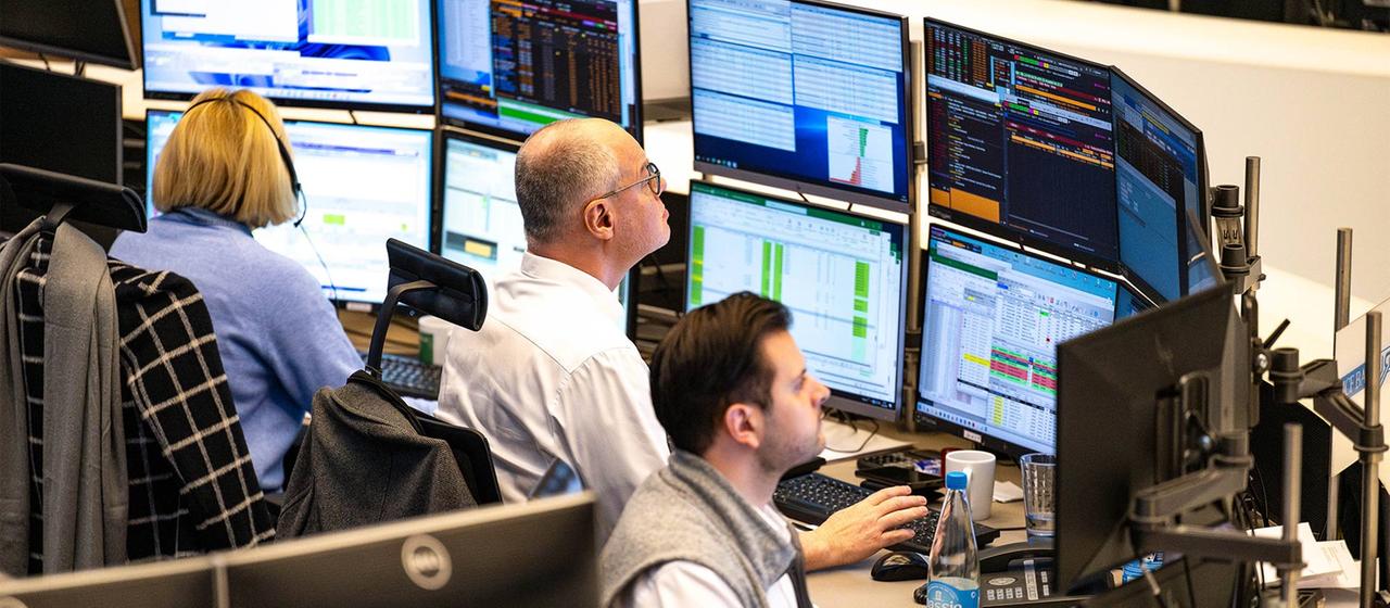 Händler an der Frankfurter Börse.