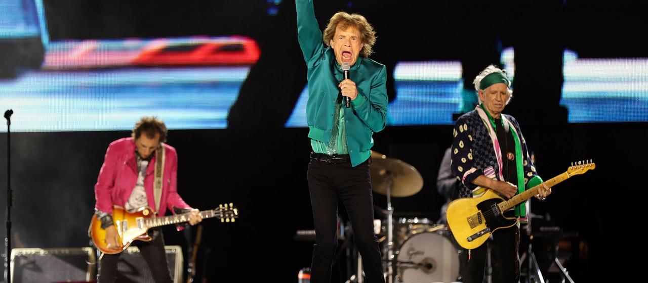 Mick Jagger, Keith Richards und Ronnie Wood von den Rolling Stones