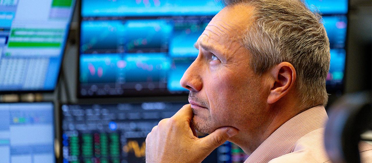 Börsenhändler an der Frankfurter Börse.