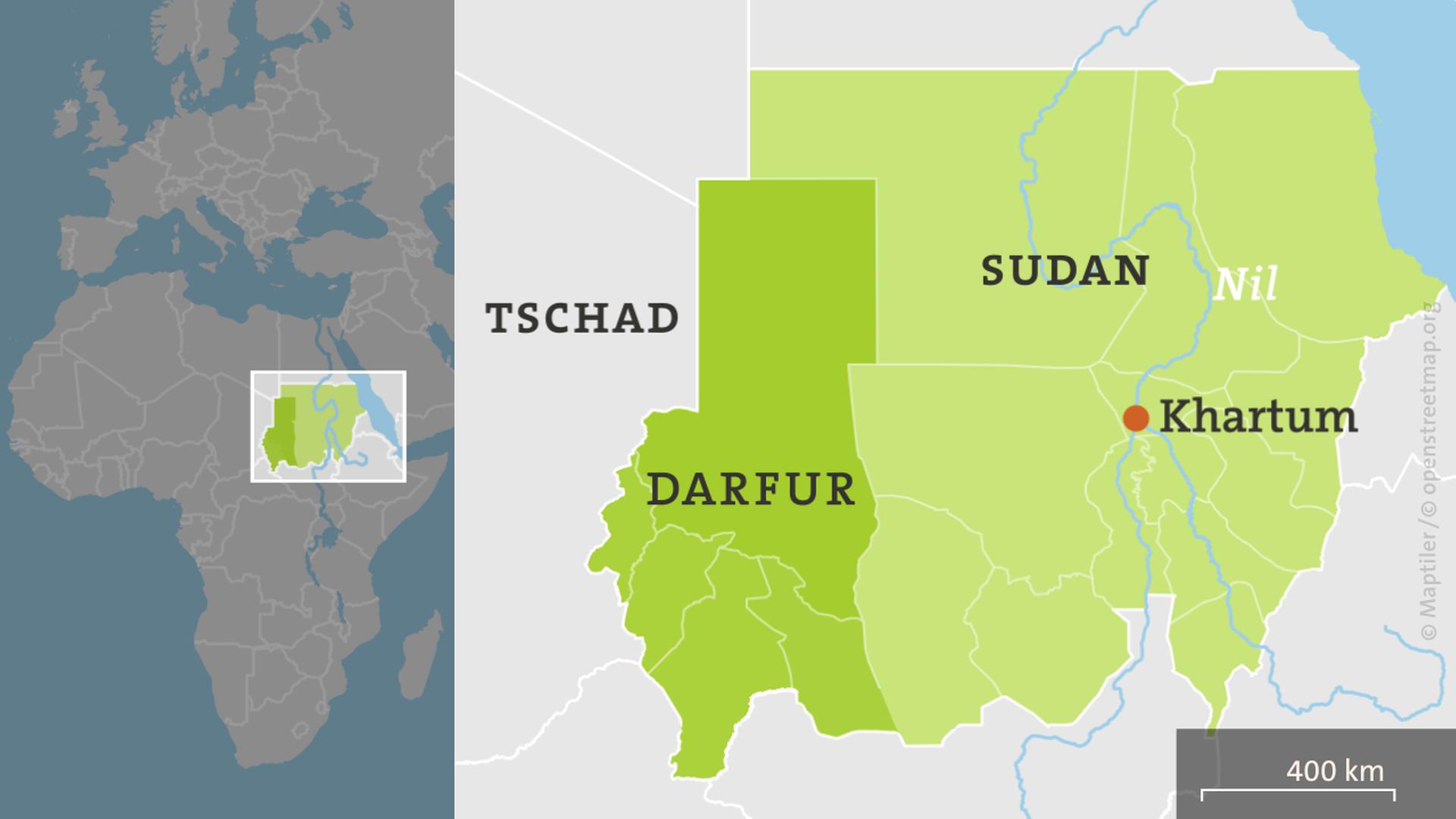 Karte: Region Darfur im Sudan | ARD-aktuell